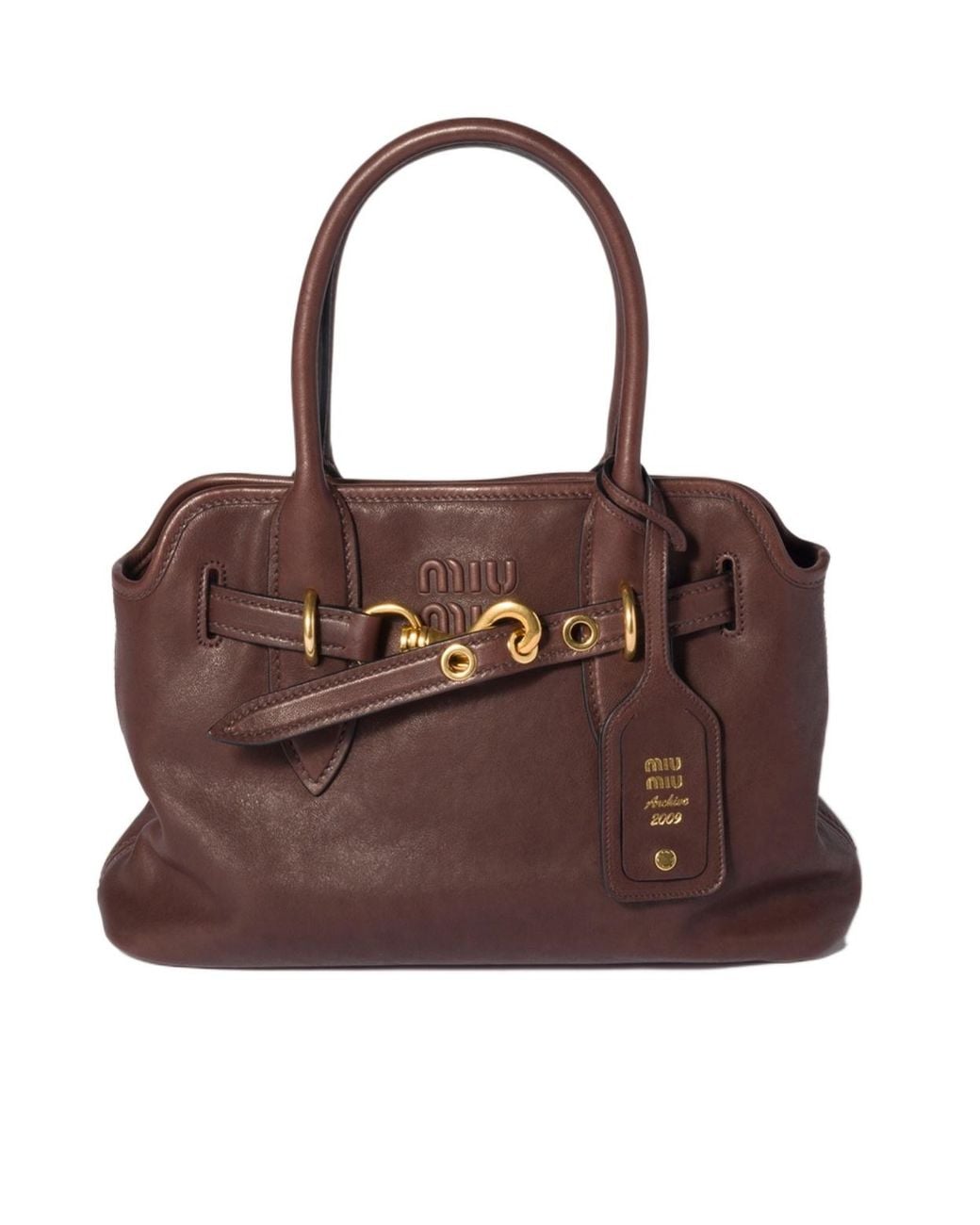 Miu Miu Brown Aventure Nappa Leather Bag