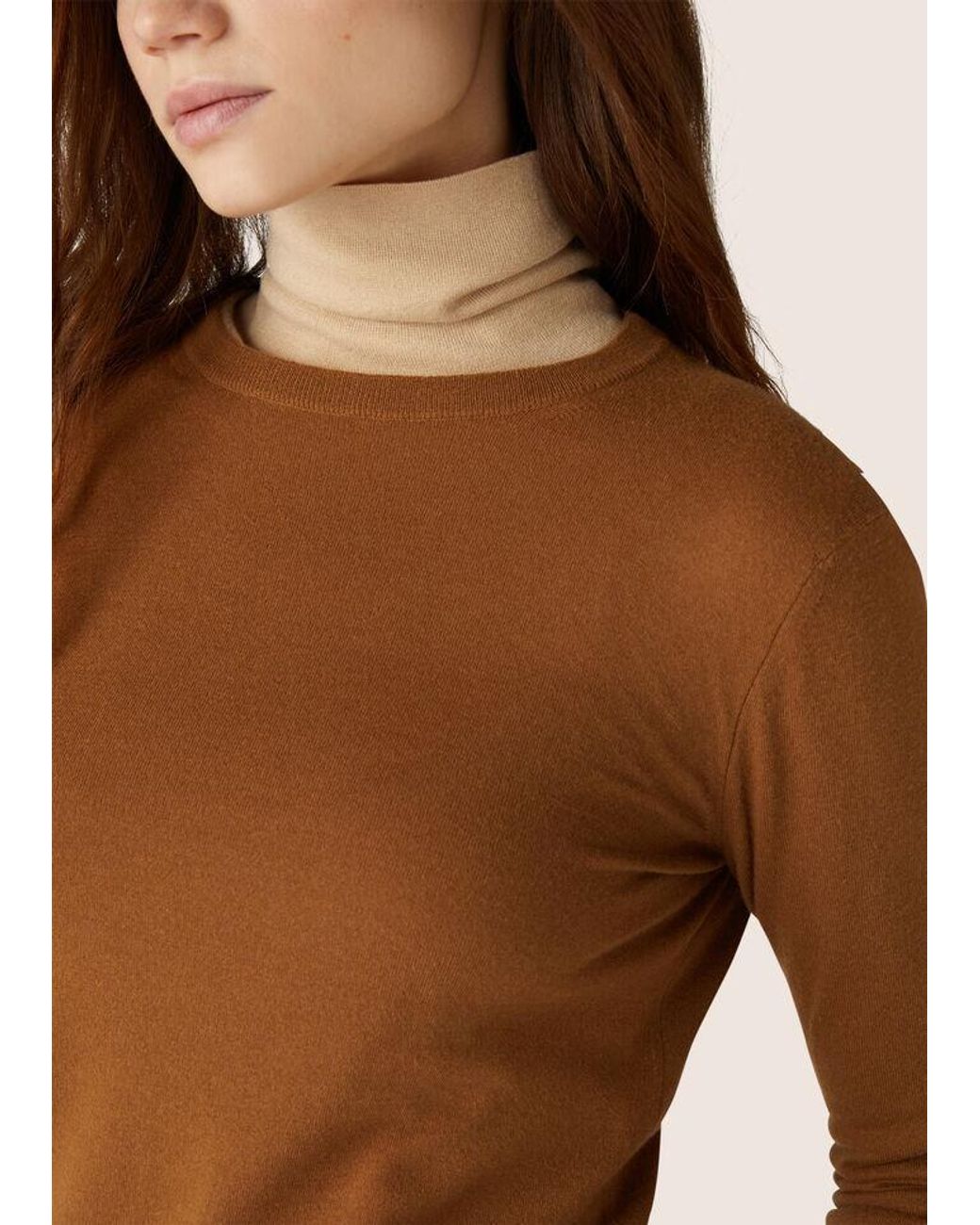 Loro Piana Brown Round Neck Knitted Sweater
