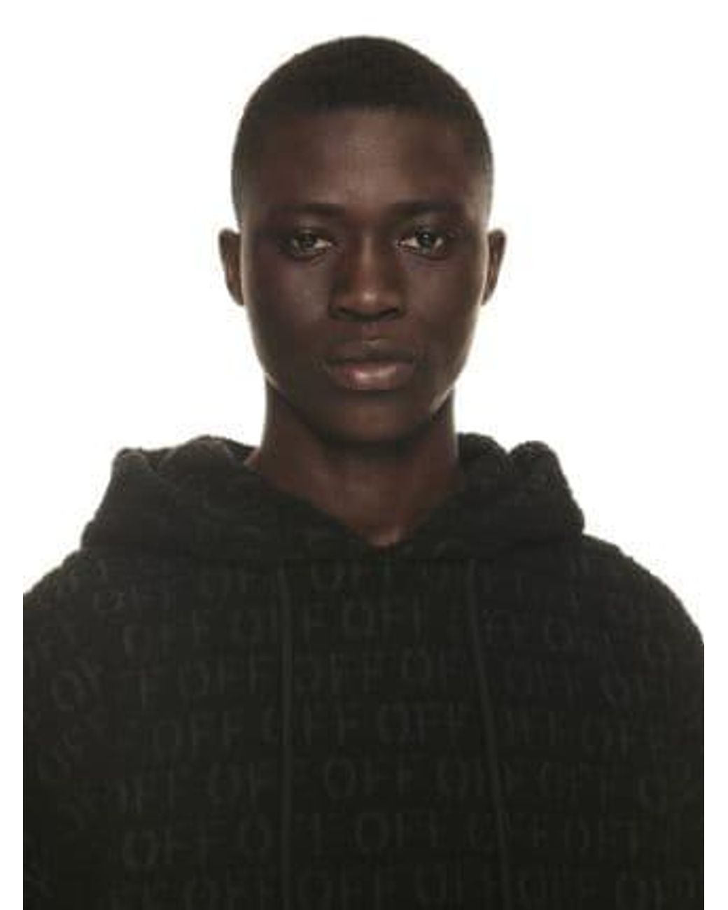 Off-White c/o Virgil Abloh Black All-Over Patterned Drawstring Hoodie for men