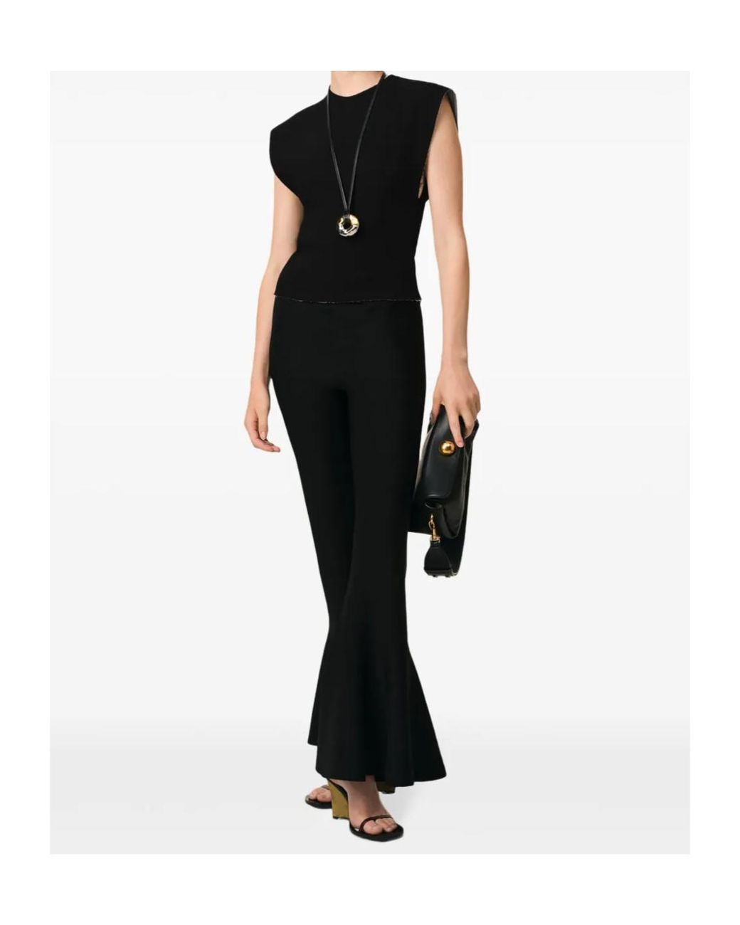 AMI Black Sleeveless Top