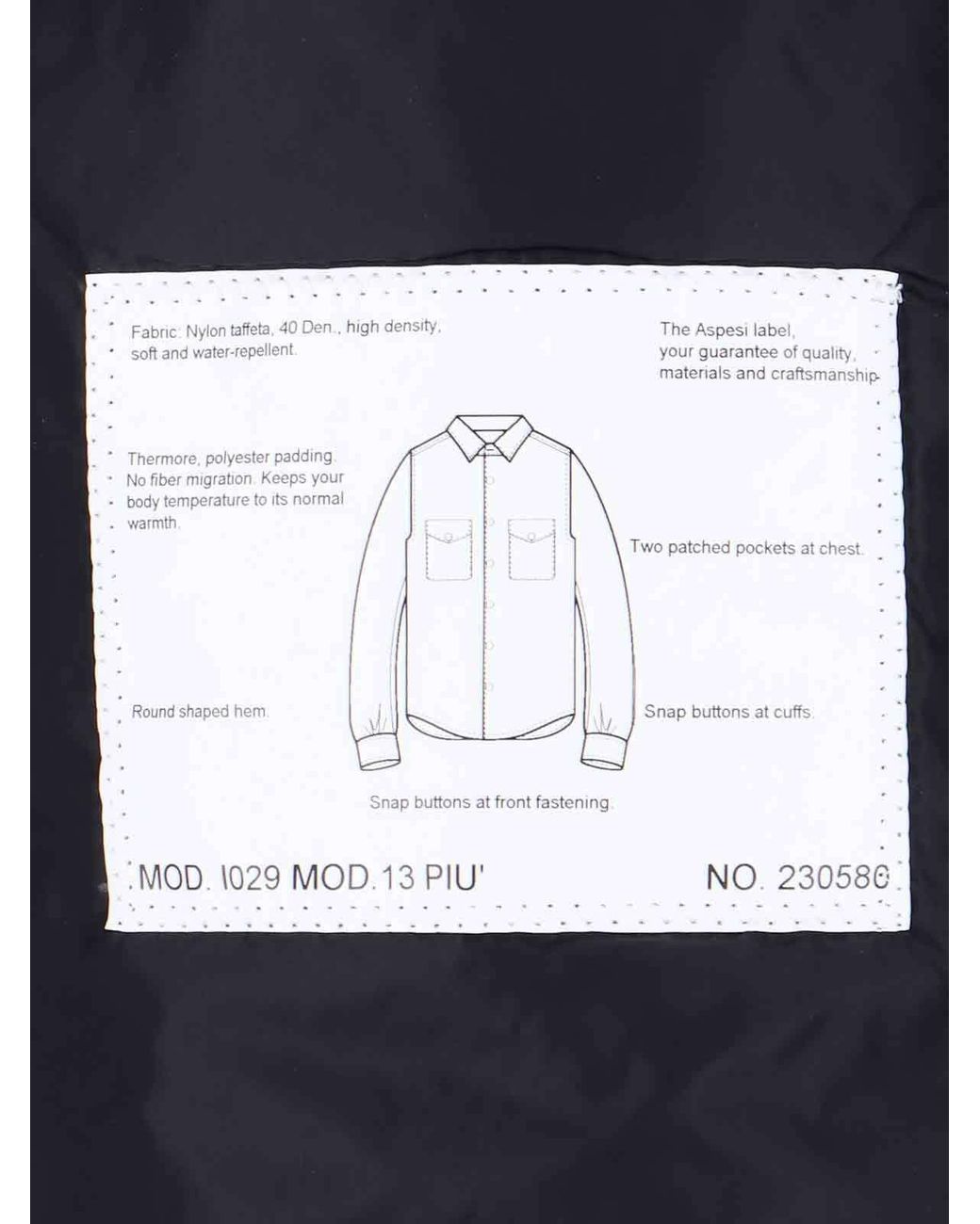 Aspesi Blue Button-Up Shirt Jacket With Chest Pockets for men