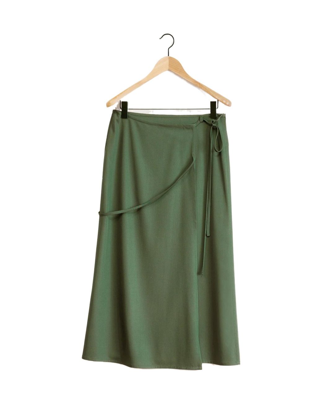 Lemaire Green Tied-Waist Wrapped Midi Skirt