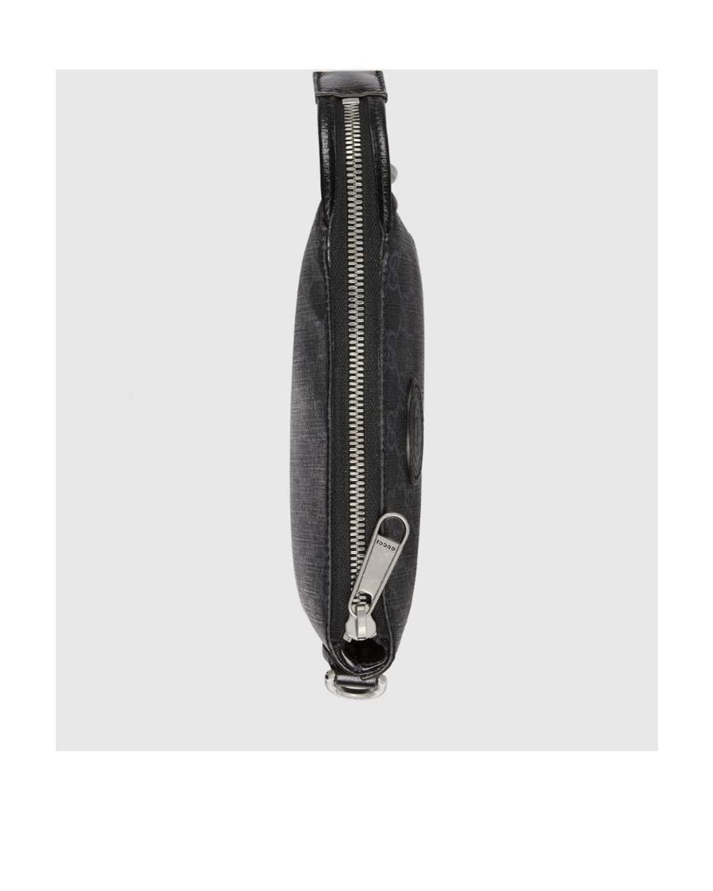 Gucci Black Gg Supreme Zipped Messenger Bag for men