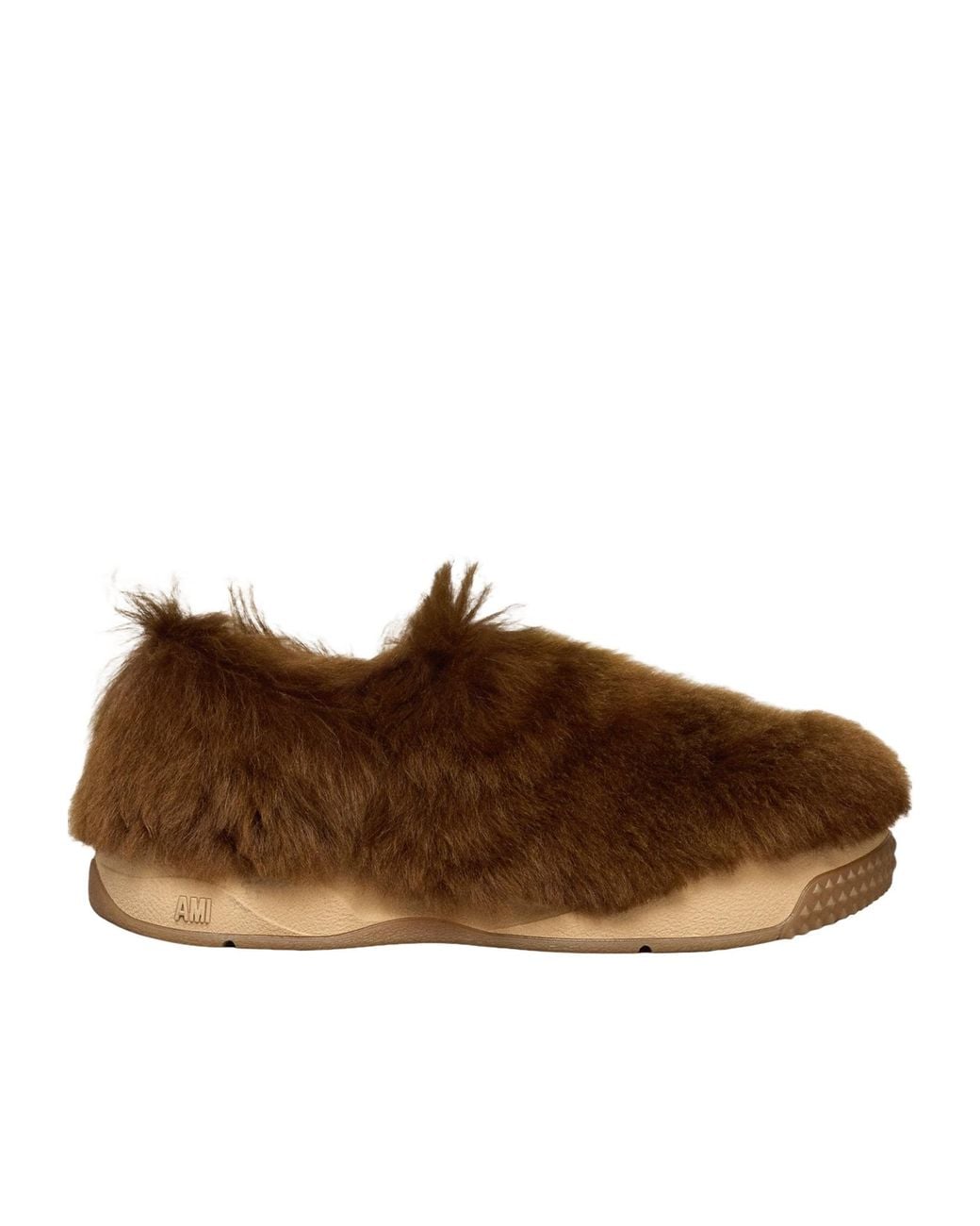 AMI Brown Long Hairs 1509 Mule Sneakers for men