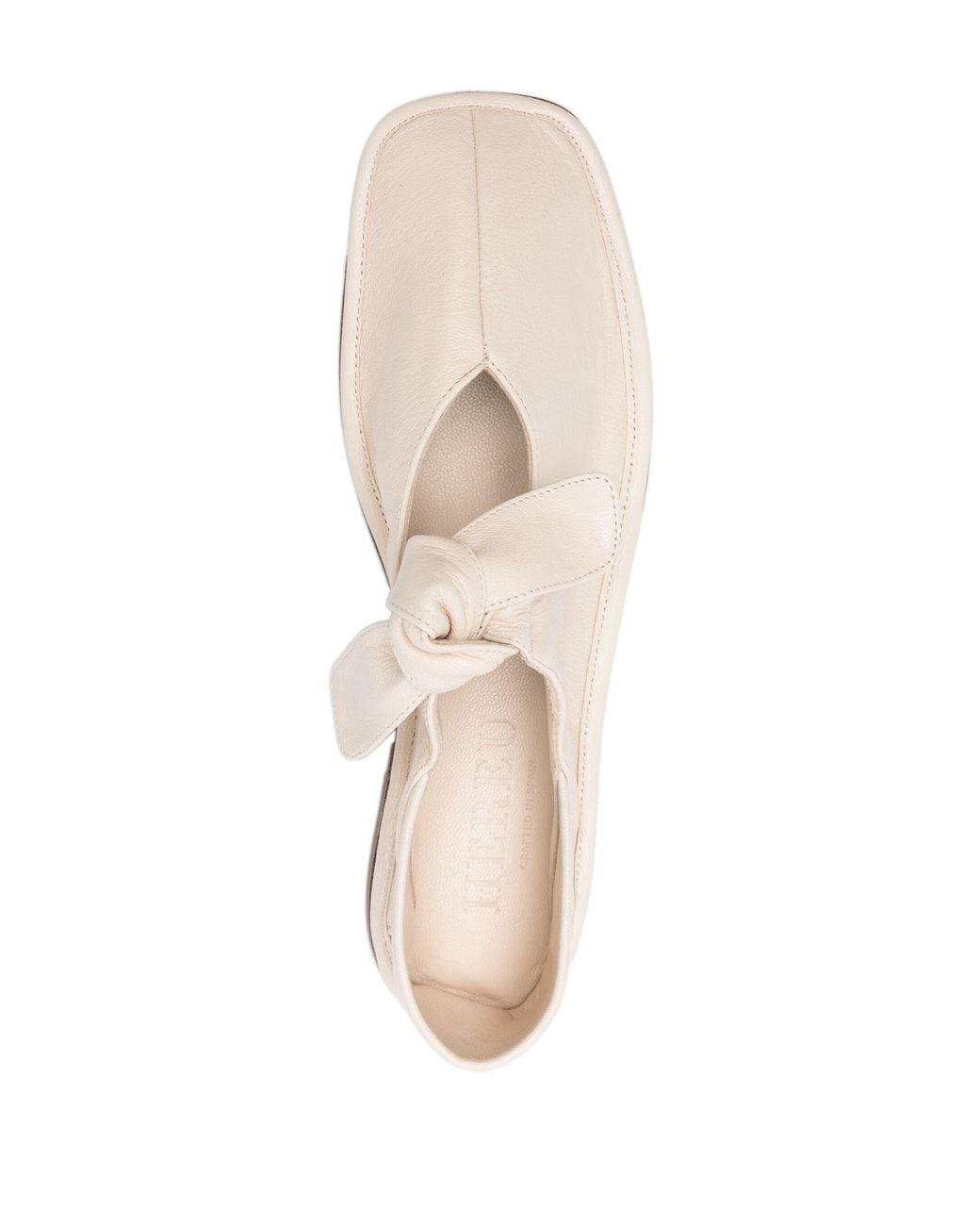 Hereu White Llasada Square-Toe Ballerina Shoes