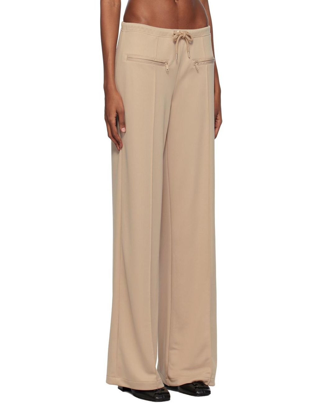Courreges Natural Courrèges Mid-Rise Drawstring Pants