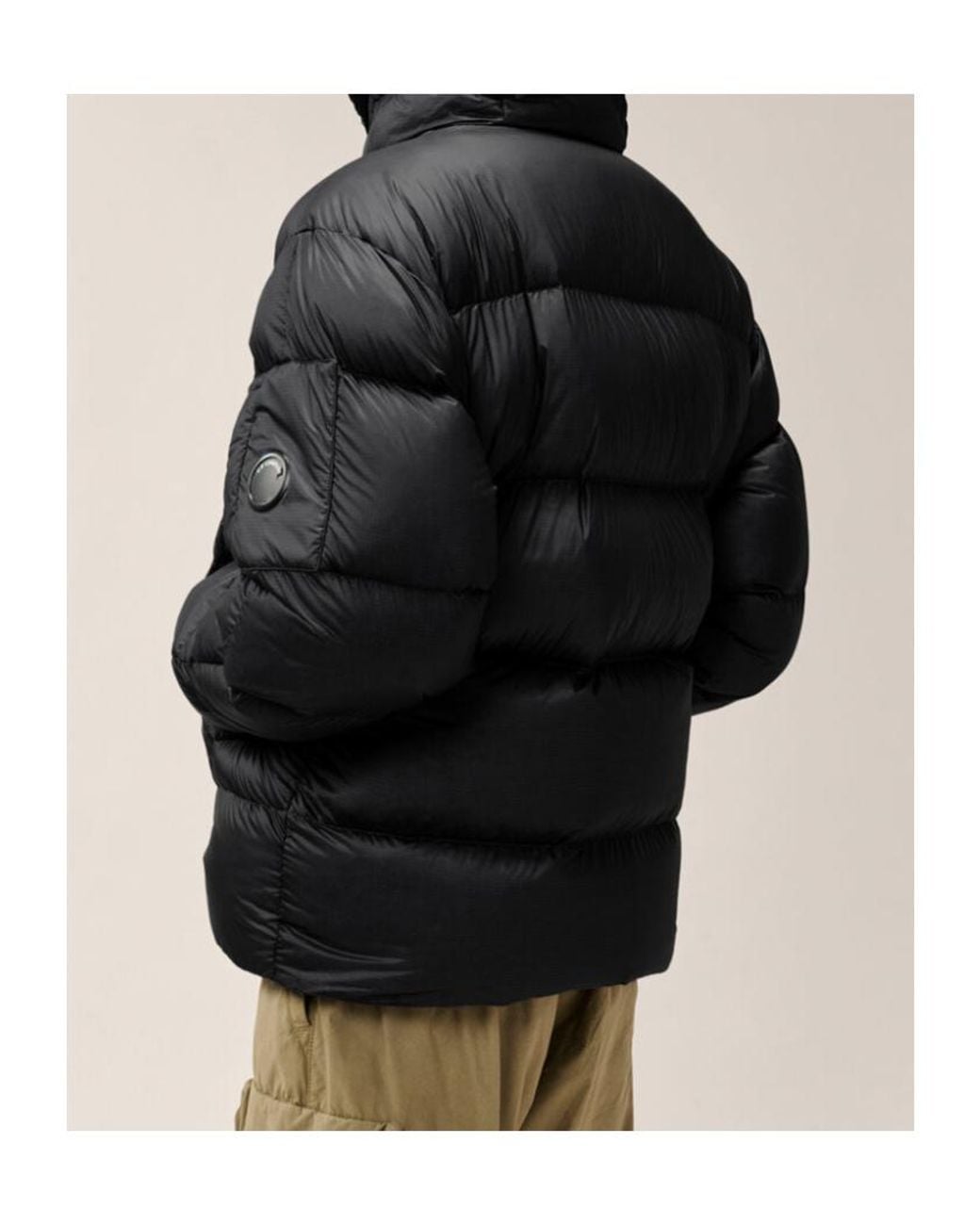 C P Company Black Explorer Hooded Down Jacket for men