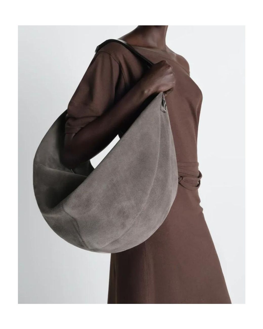 Lemaire Gray Croissant Zipped Shoulder Bag