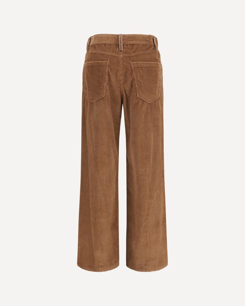 Brunello Cucinelli Brown Cotton Corduroy Straight Five-Pocket Trousers With Monili
