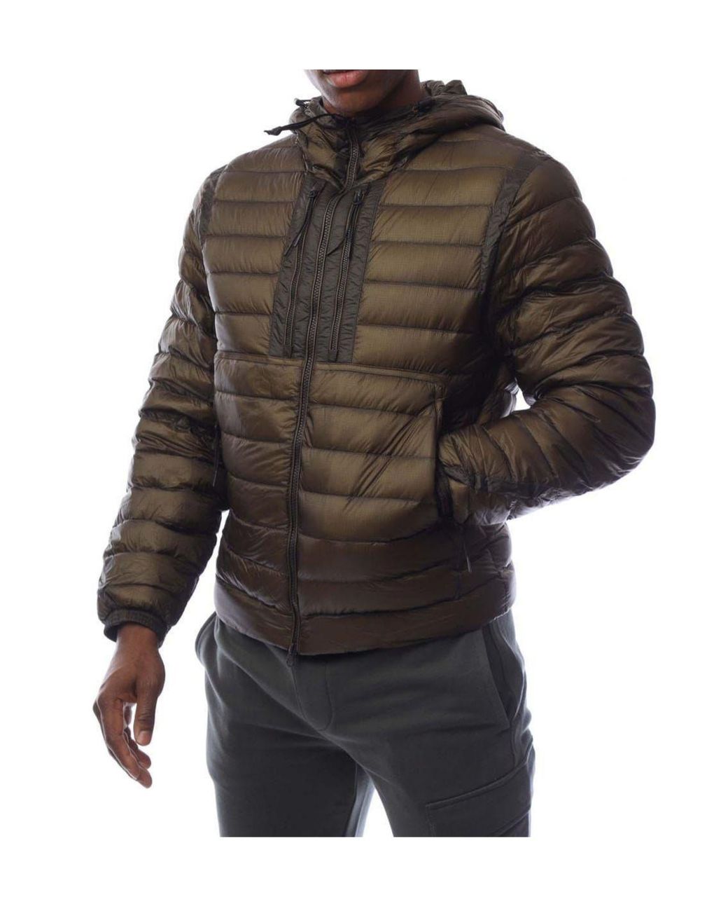 C P Company Black D.D. Shell Goggle Down Jacket for men