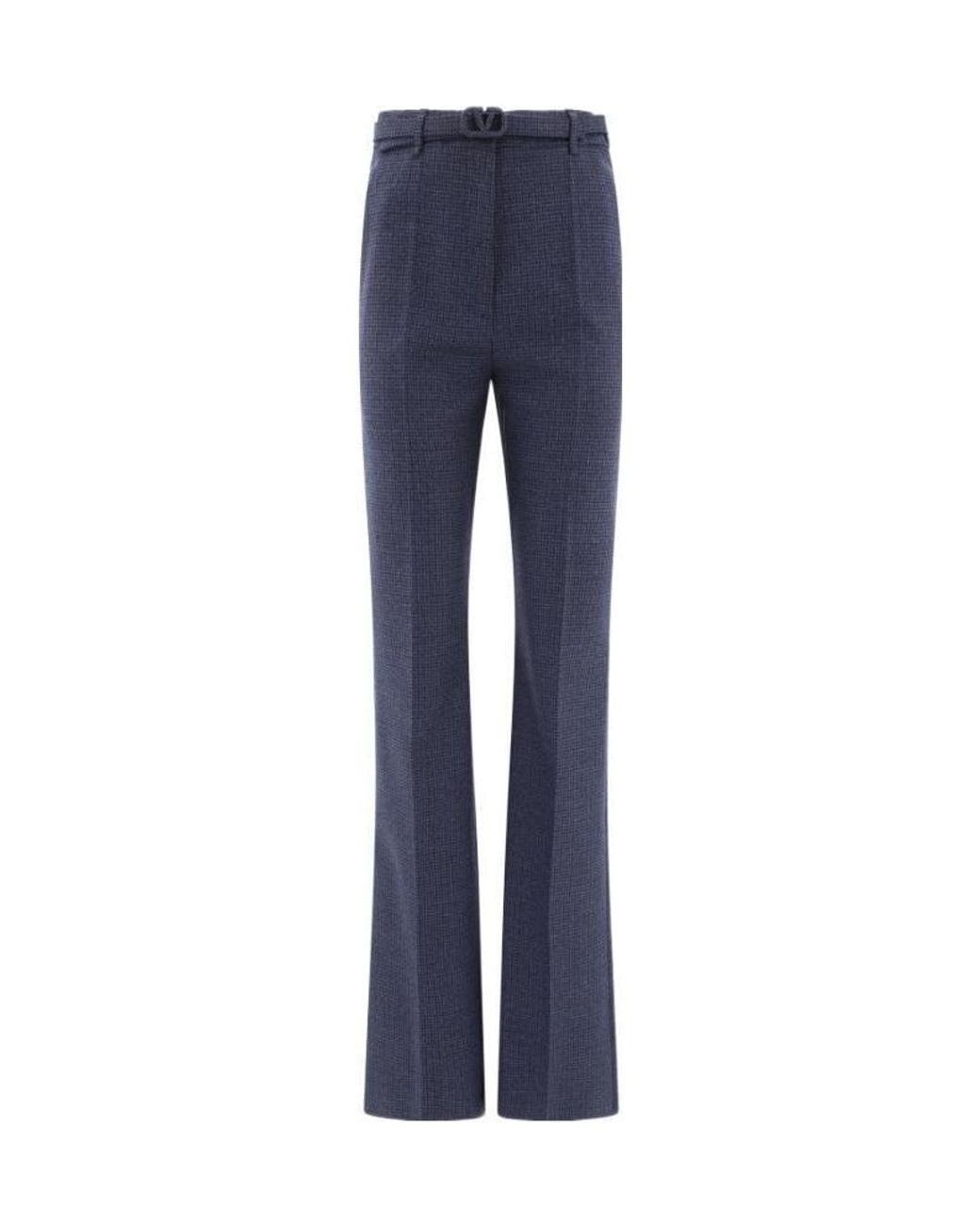 Valentino Blue Vlogo Straight-Leg Tailored Trousers