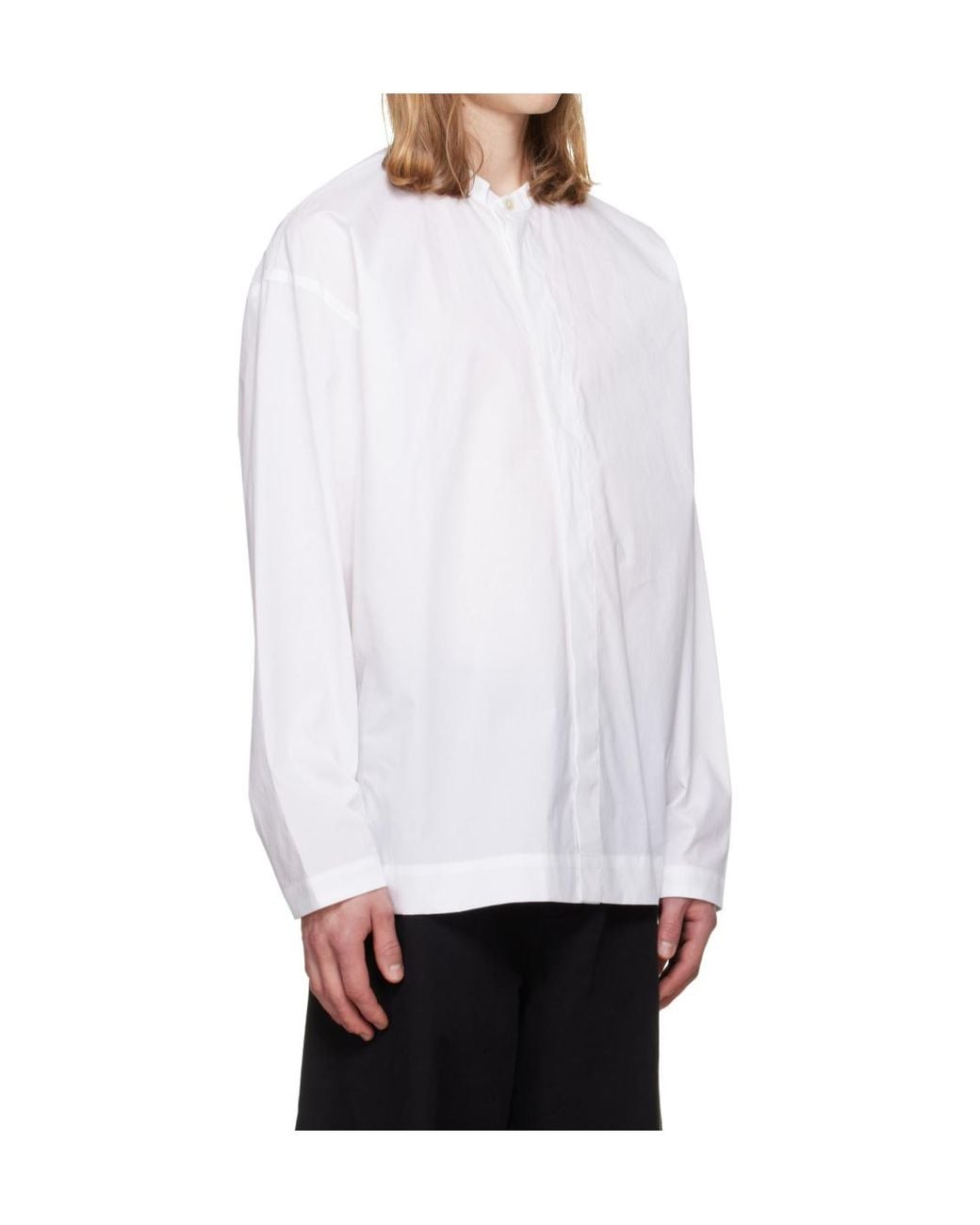 Studio Nicholson White Long-Sleeved Shirt for men