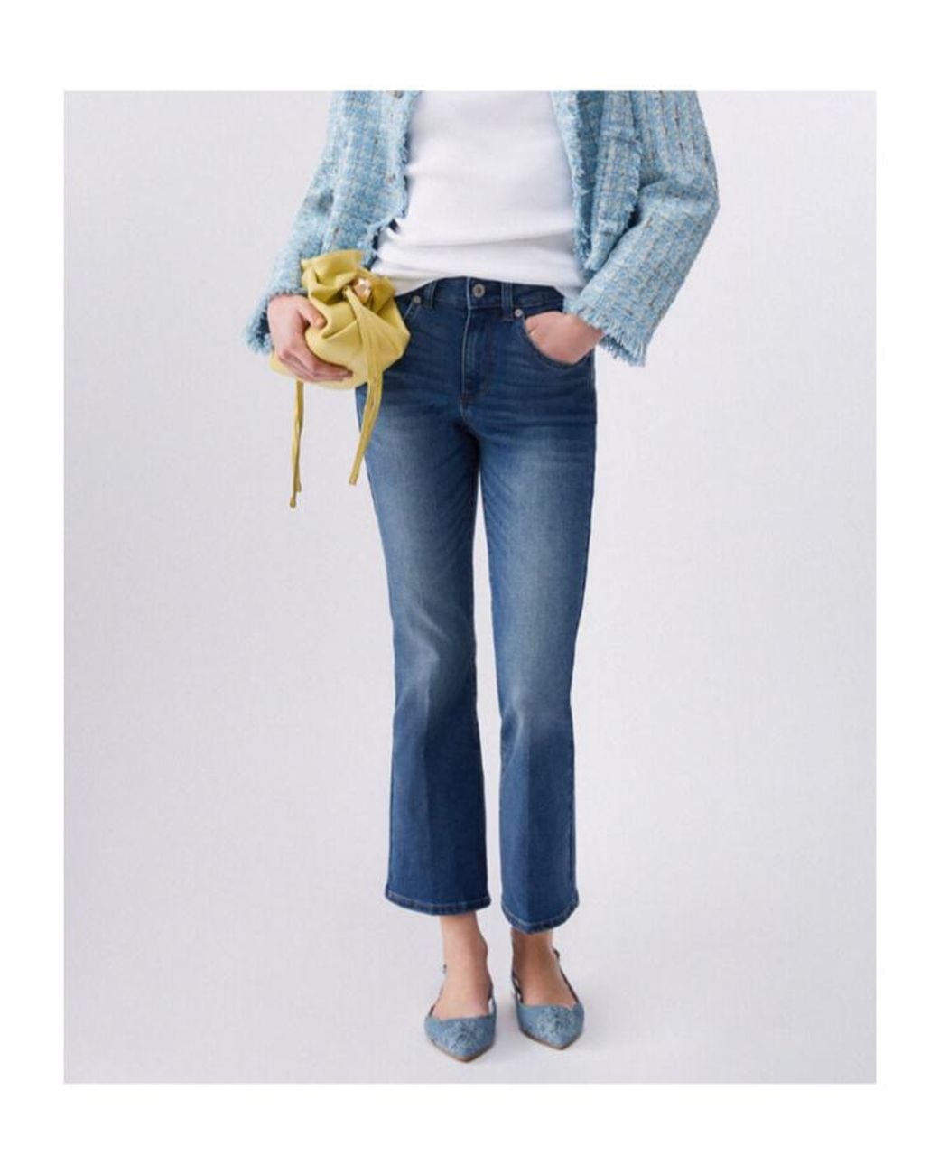 Liu Jo Blue Cropped Flared Jeans