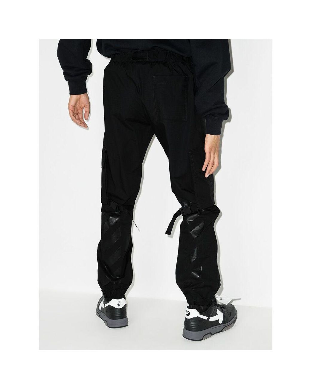 Off-White c/o Virgil Abloh Black Diag-Stripe Ripstop Cargo Trousers for men