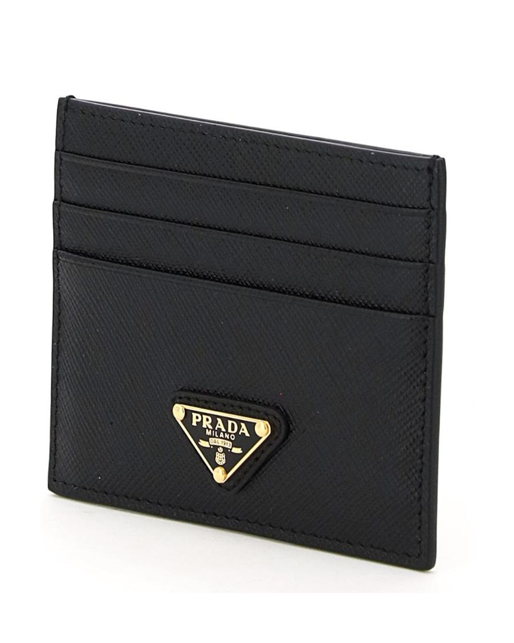 Prada Black プラダ ロゴ プレート カード ホルダー