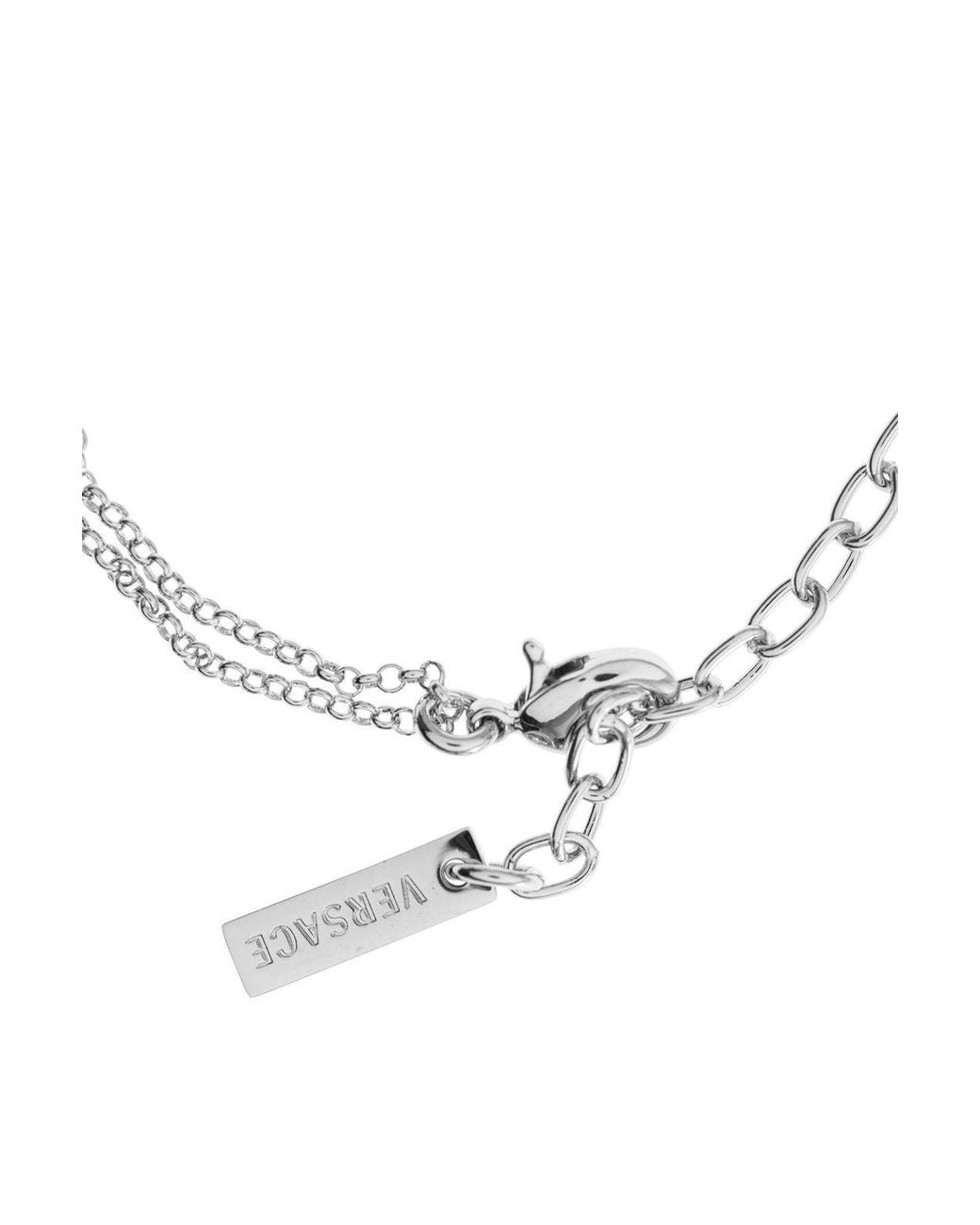 Versace White Bright Medusa Embellished Bracelet