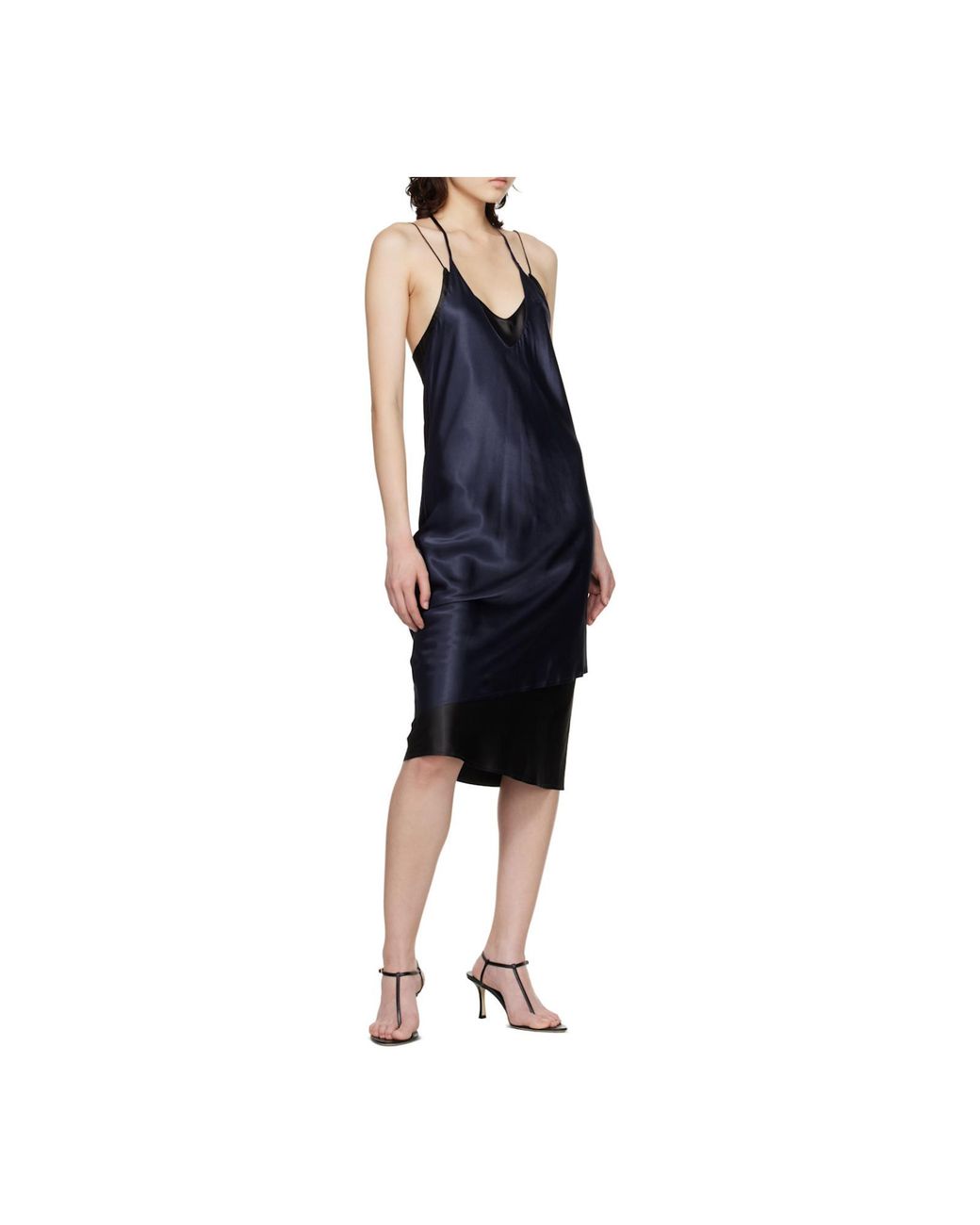 Vetements Blue Double Layered Spaghetti Strap Dress