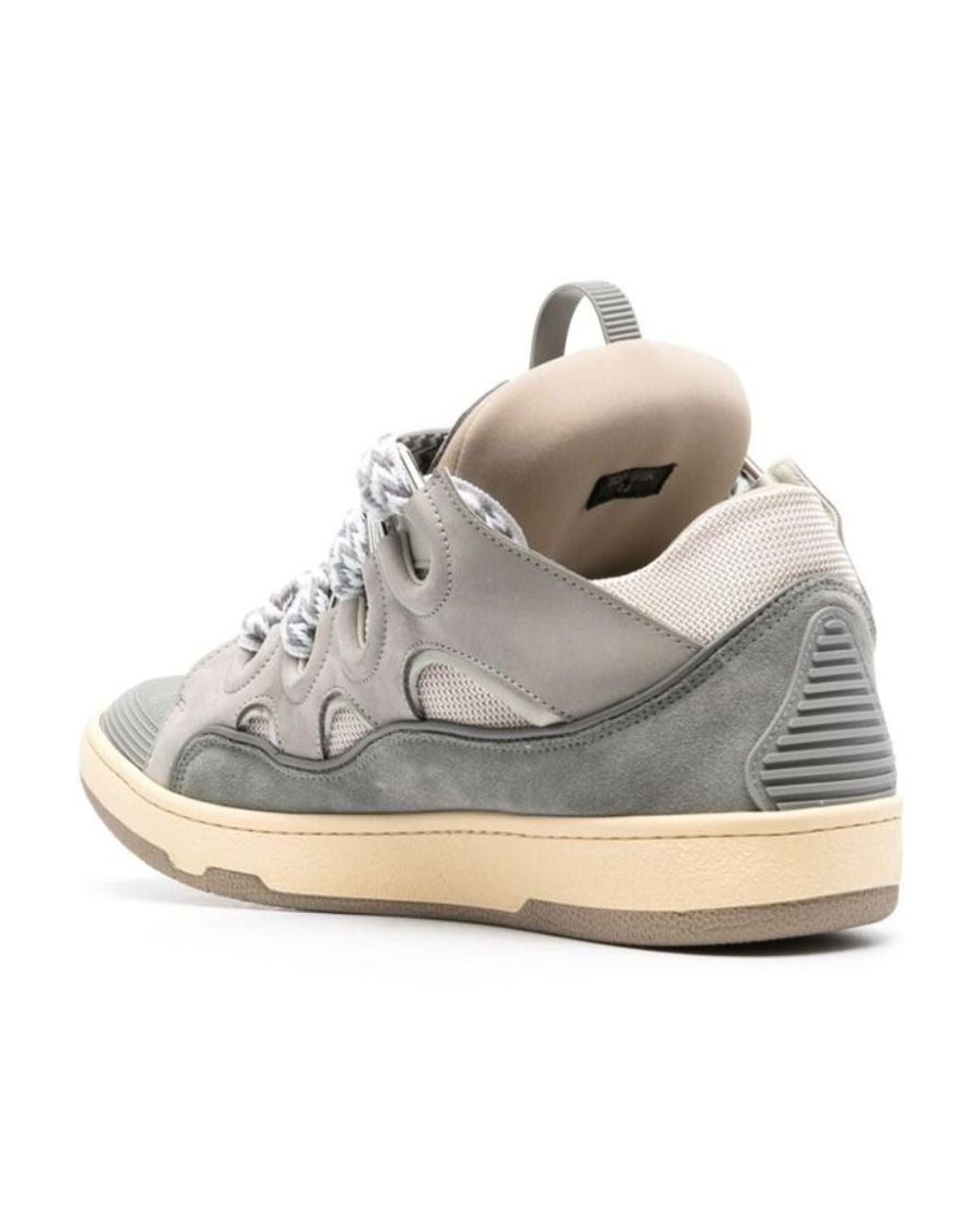 Lanvin White Curb Lace-Up Sneakers for men