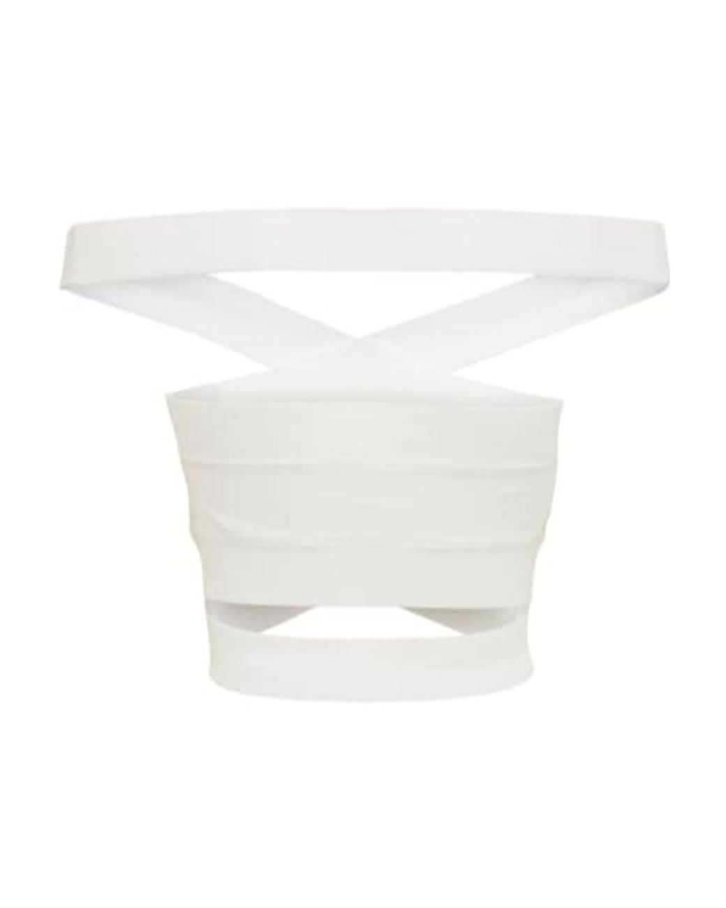Dion Lee White Cross-Strap Tube Top