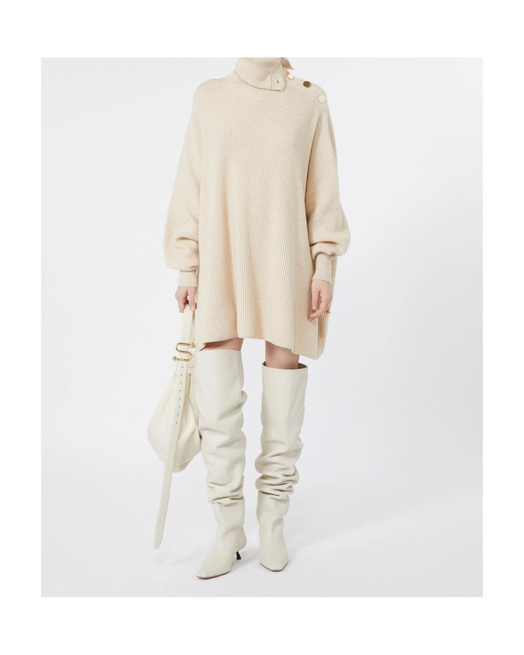 Sportmax White Long-Sleeved Dress