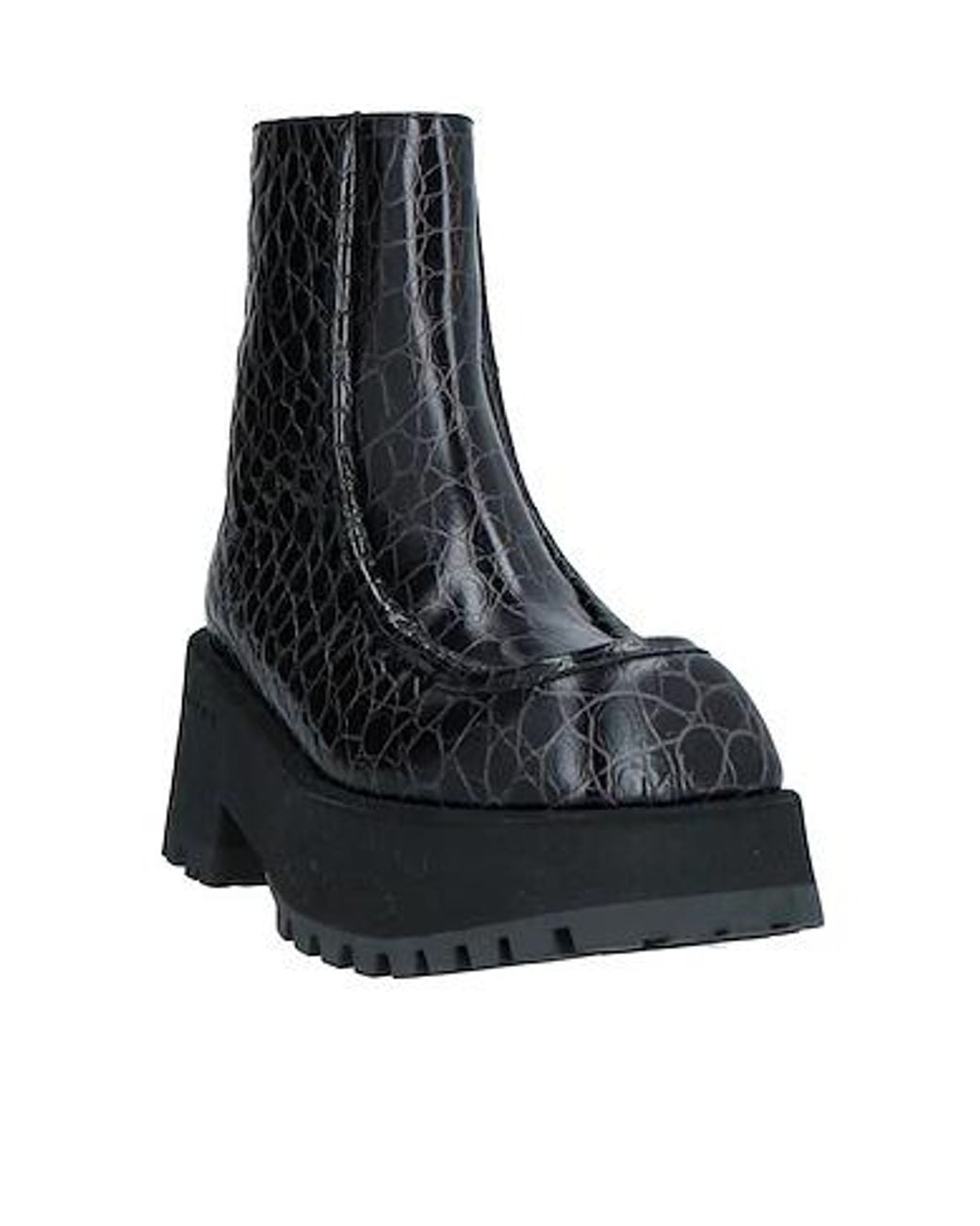 Marni Black Croc Print Platform Boots