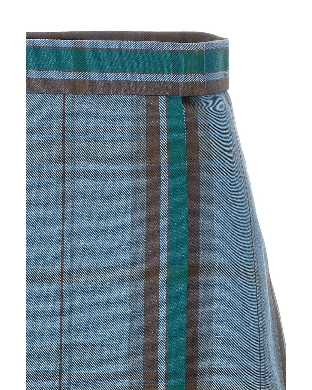 Vivienne Westwood Blue Tartan Print Mini Skirt