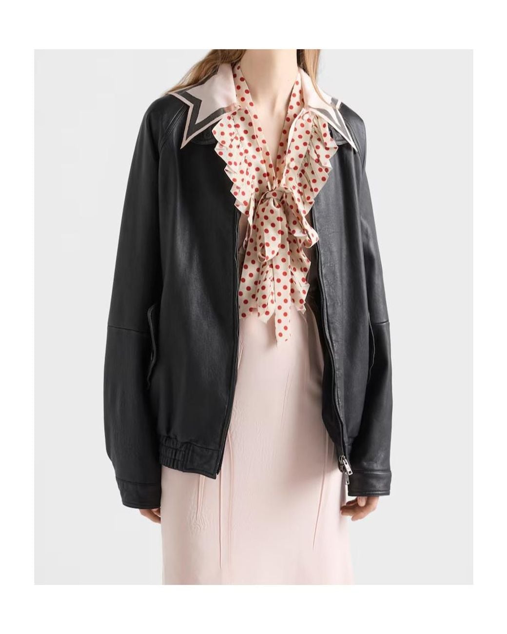 Prada Black Nappa Leather Blouson Jacket