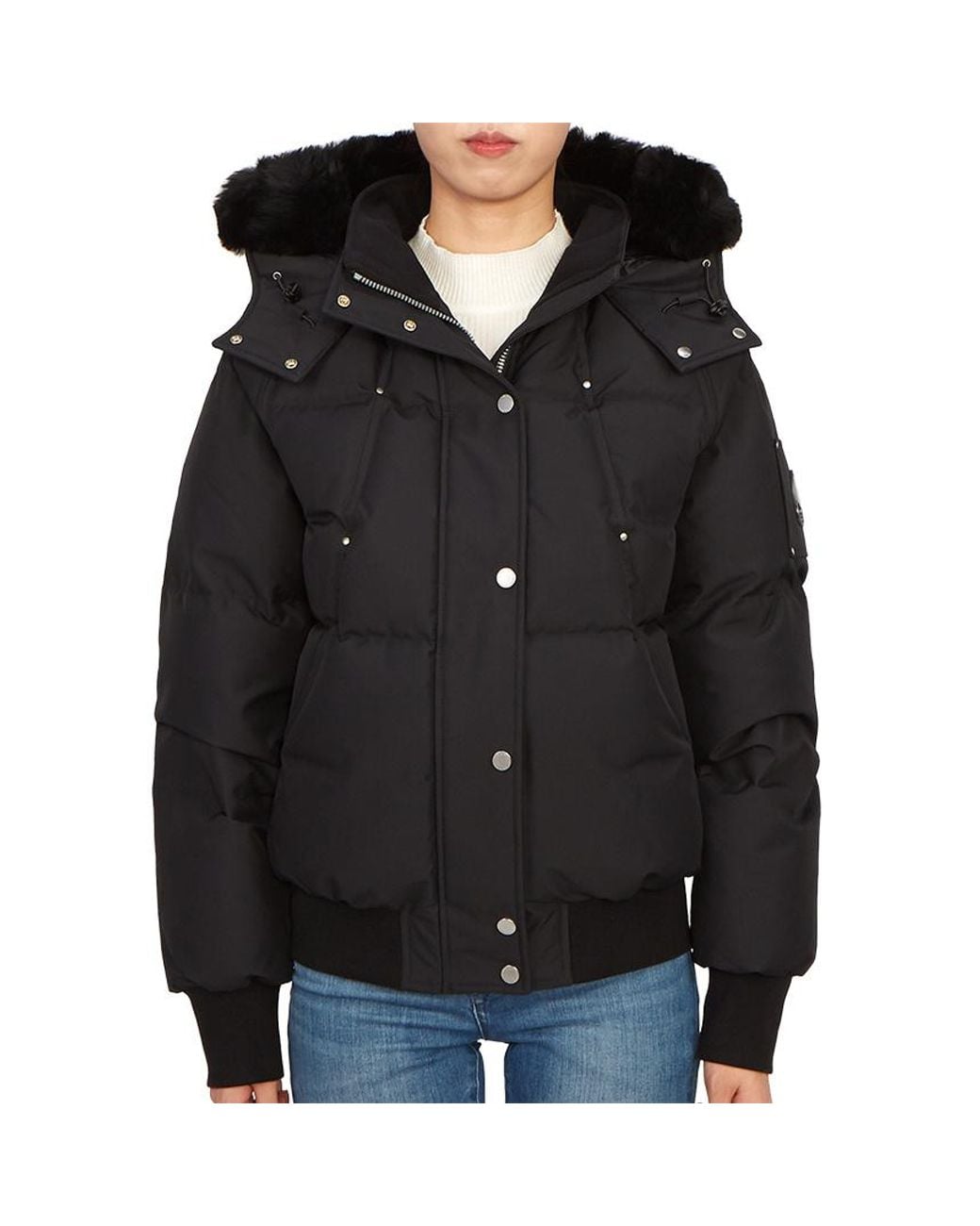 Moose Knuckles Black Long-Sleeved Hooded Cotton-Padded Suit