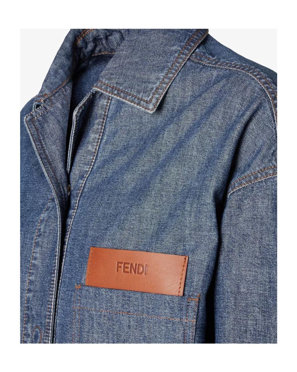 Fendi Blue Chambray Short Jacket