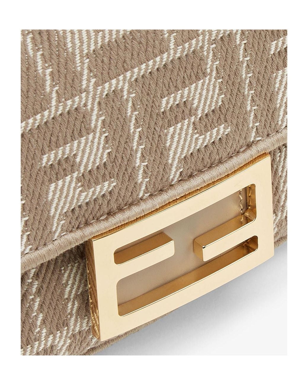 Fendi Metallic Dove Denim-Effect Ff Jacquard Bag