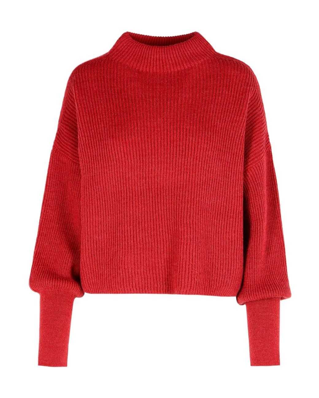 Closed Red Dropped Shoulder Knitwear