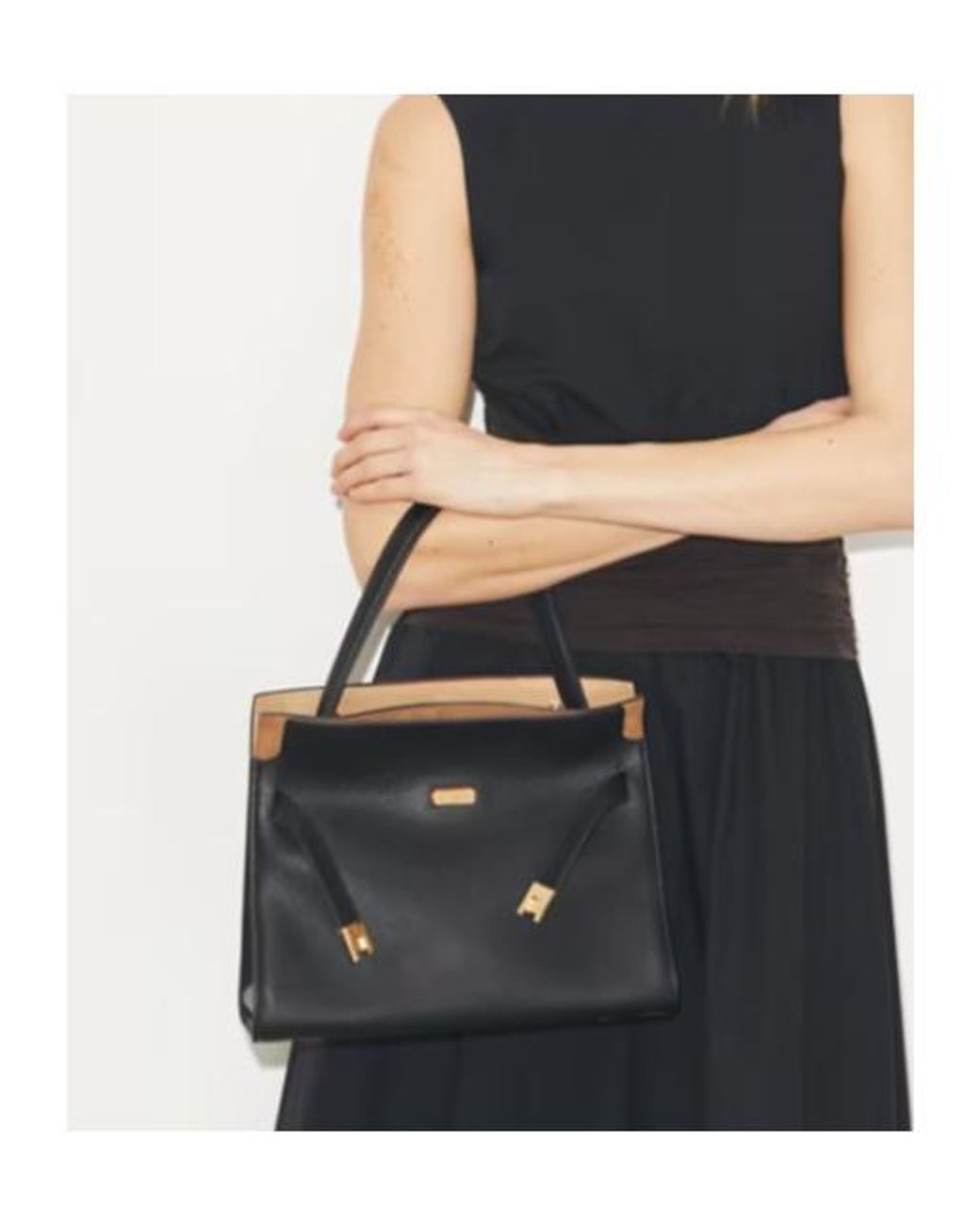 Tory Burch Black Small Lee Radziwill Double Tote Bag