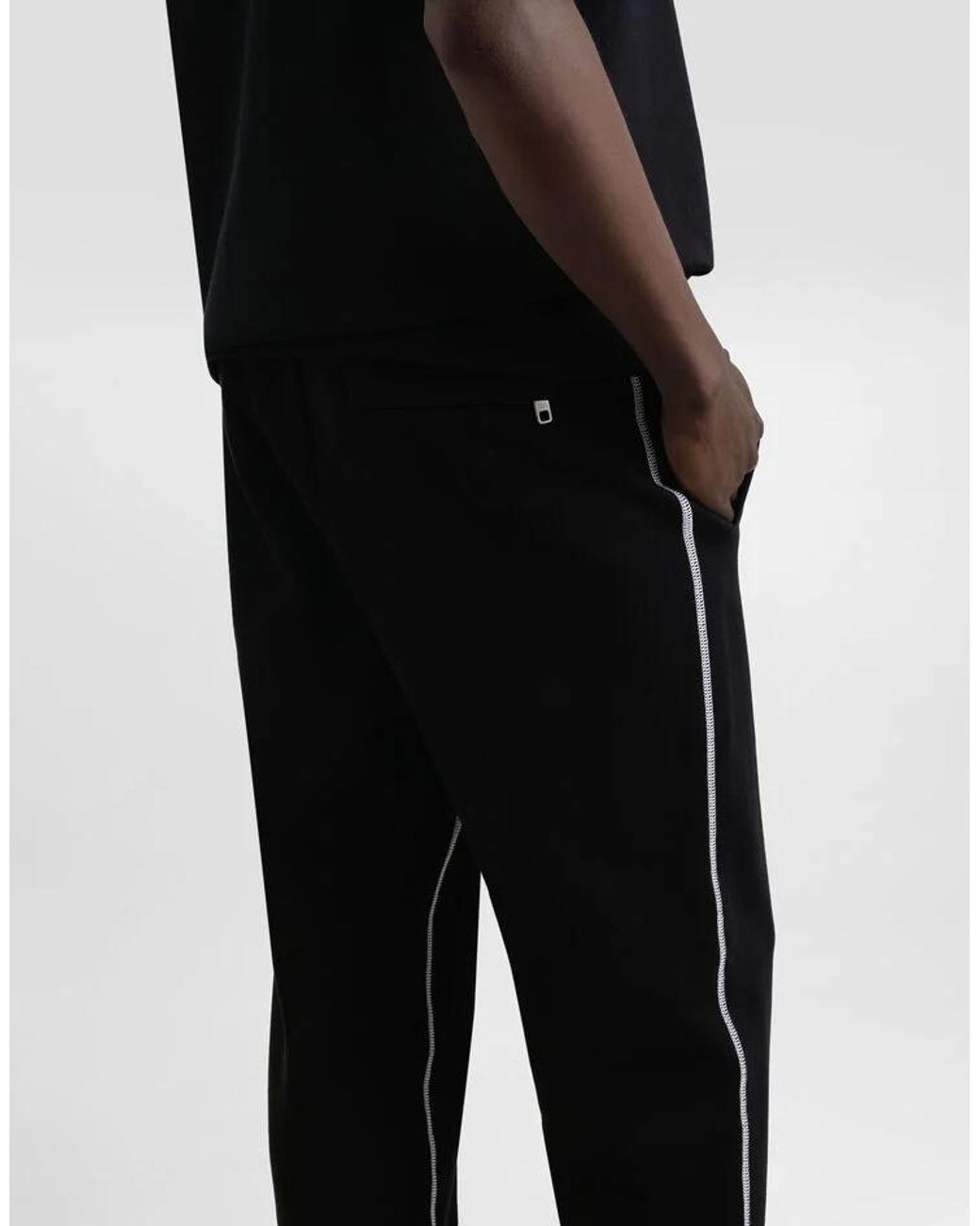 Dolce & Gabbana Black Cotton Track Pants for men