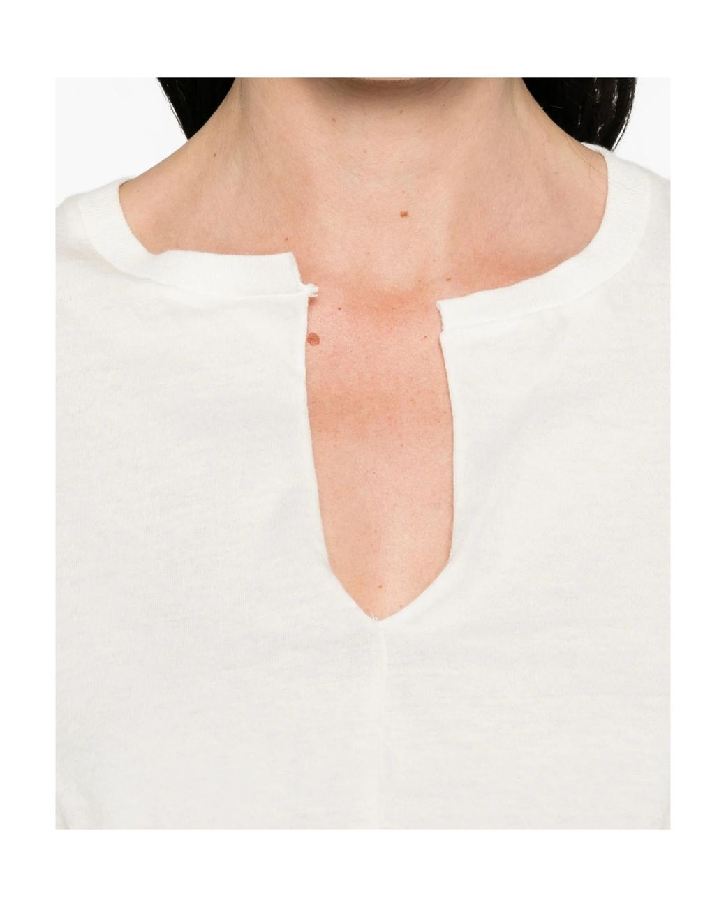 R13 White Knot V-Neck T-Shirt