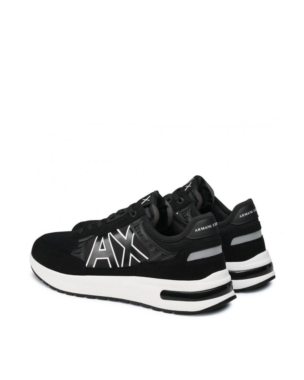 ARMANI EXCHANGE Black Logo-Print Low-Top Sneakers for men