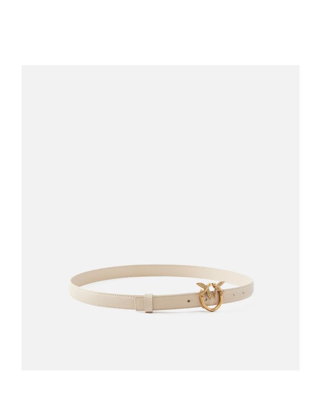 Pinko White Love Bird Plaque Buckle Belt
