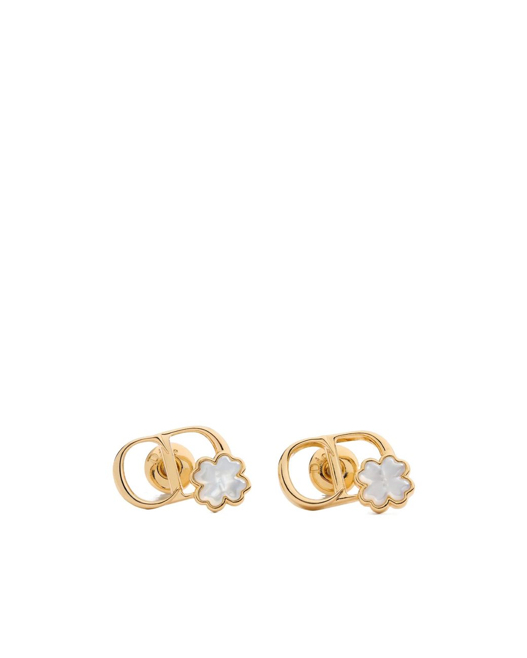 Dior Metallic Cd Garden Stud Earrings