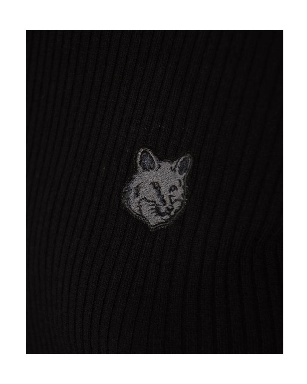 Maison Kitsuné Black Maison Kitsuné Fox Head Patch Knitted Jumper