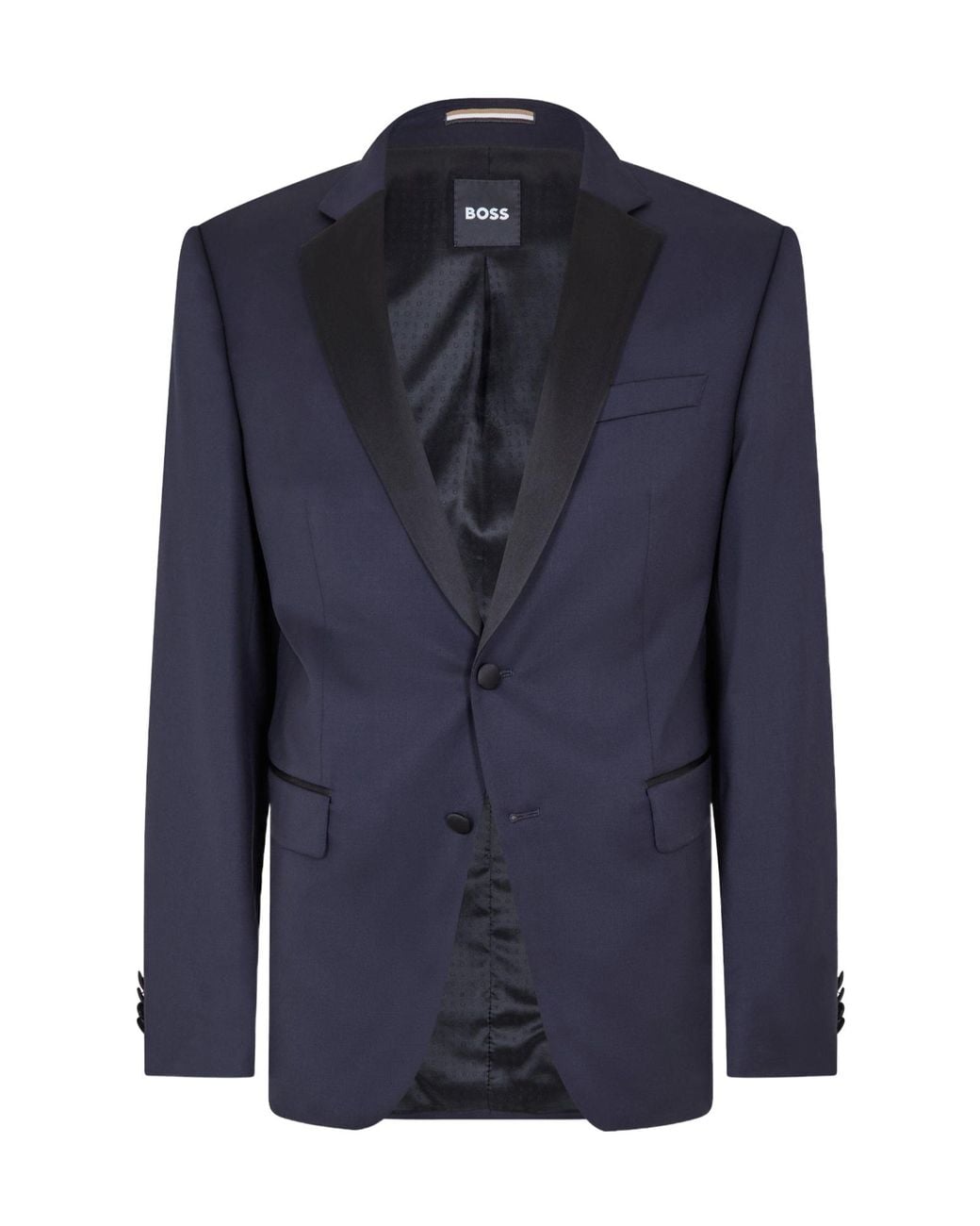 Boss Blue Single-Breasted Tuxedo Jacket for men