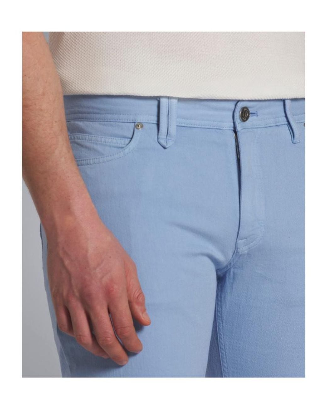 Brioni Blue Five-Pocket Logo-Patch Jeans for men
