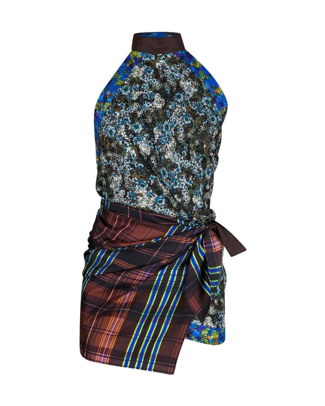 Dries Van Noten Blue Printed Sleeveless Top