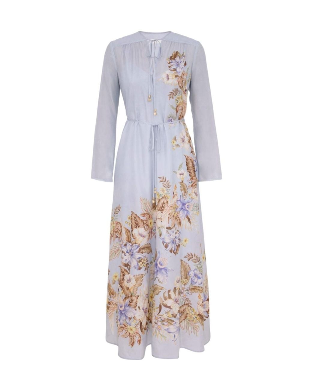 Zimmermann White Coco Neck-Tie Maxi Dress