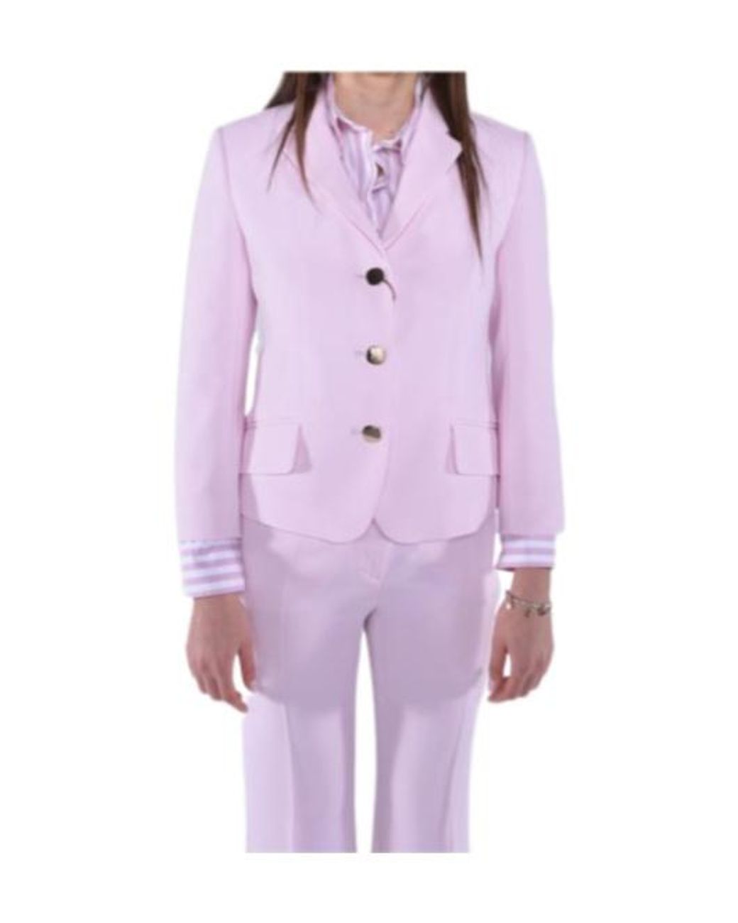 Max Mara Purple Studio Single-Breasted Belted Jacket