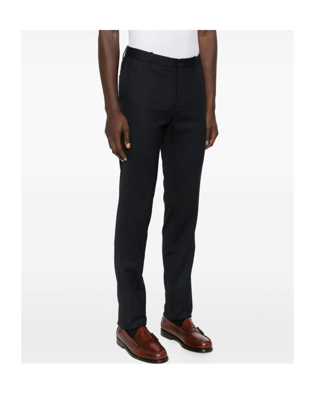 Incotex Black Elastic-Waistband Trousers for men
