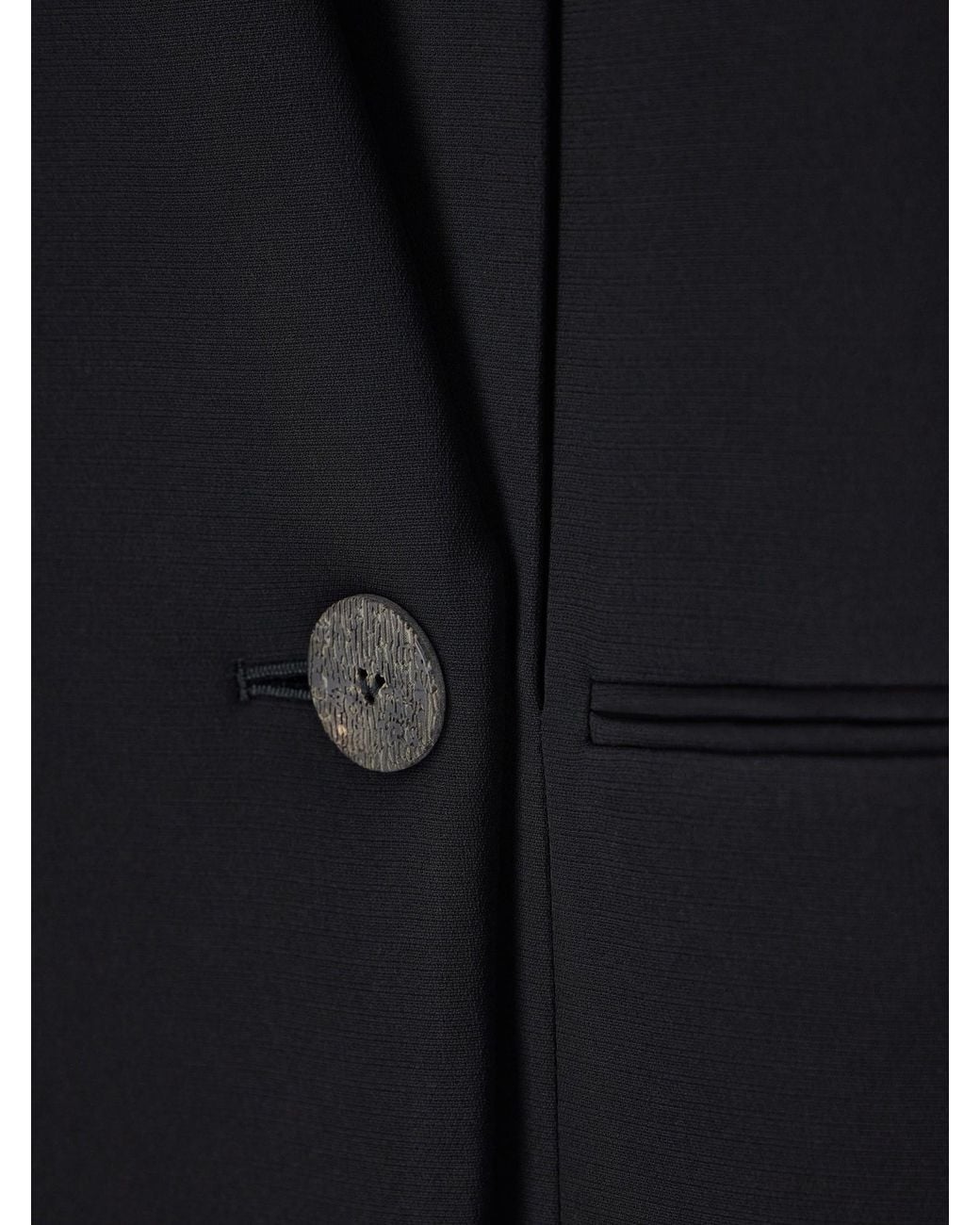 Giorgio Armani Blue Pleated-Back Double-Breasted Blazer