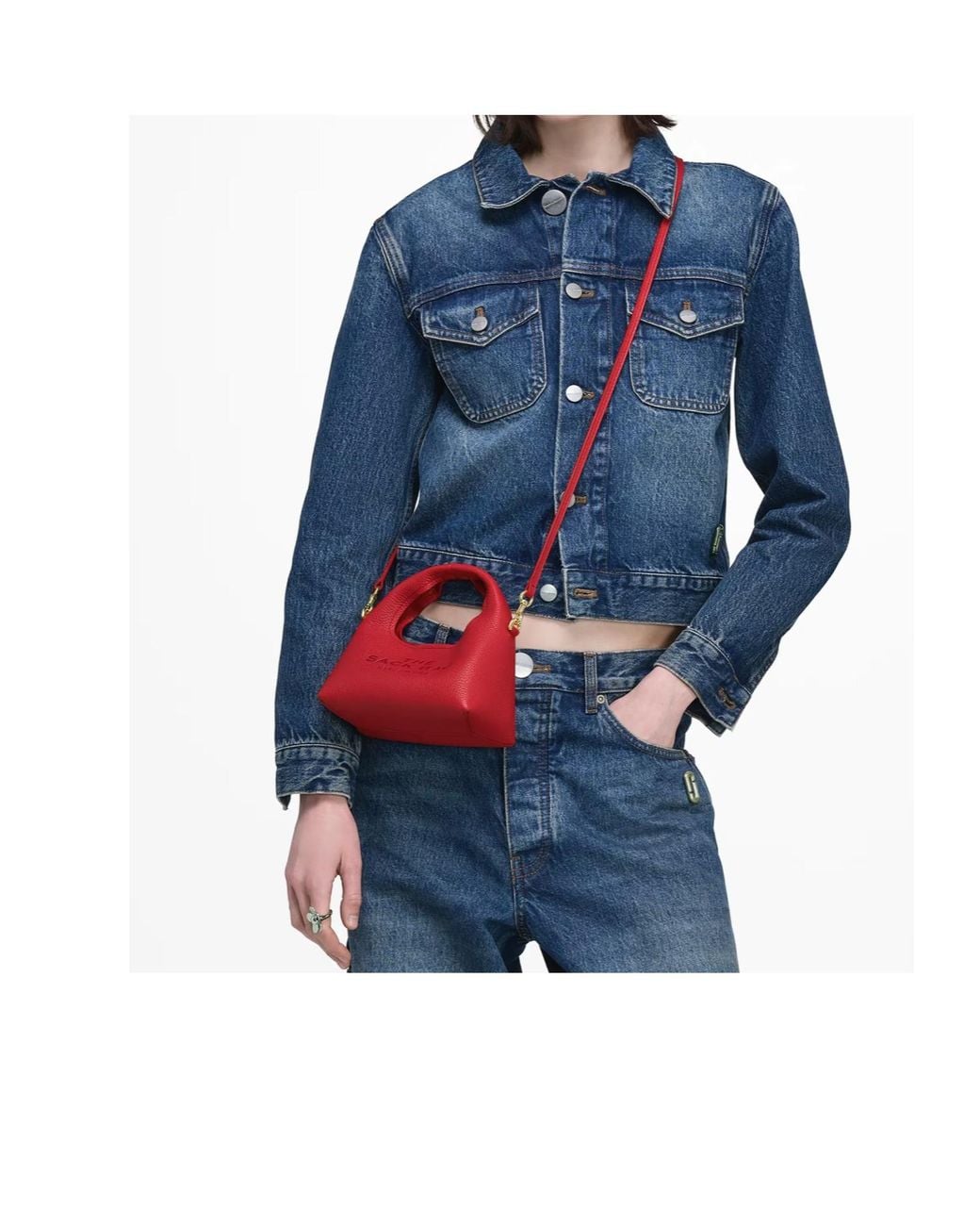 Marc Jacobs Red The Micro Crossbody Sack Bag