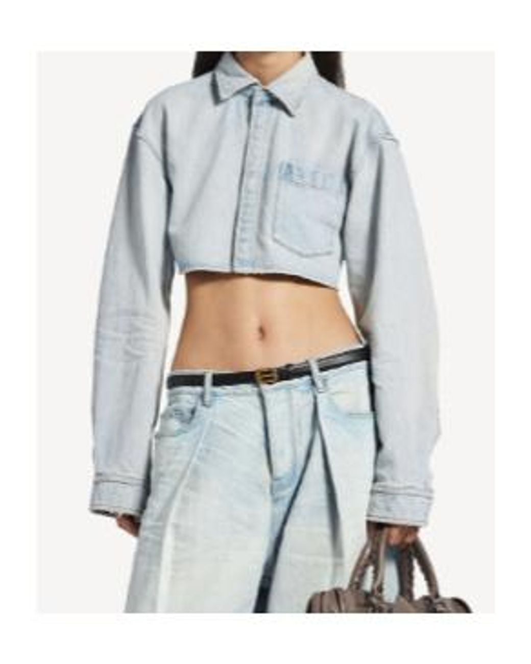 Balenciaga Blue Cropped Shirt