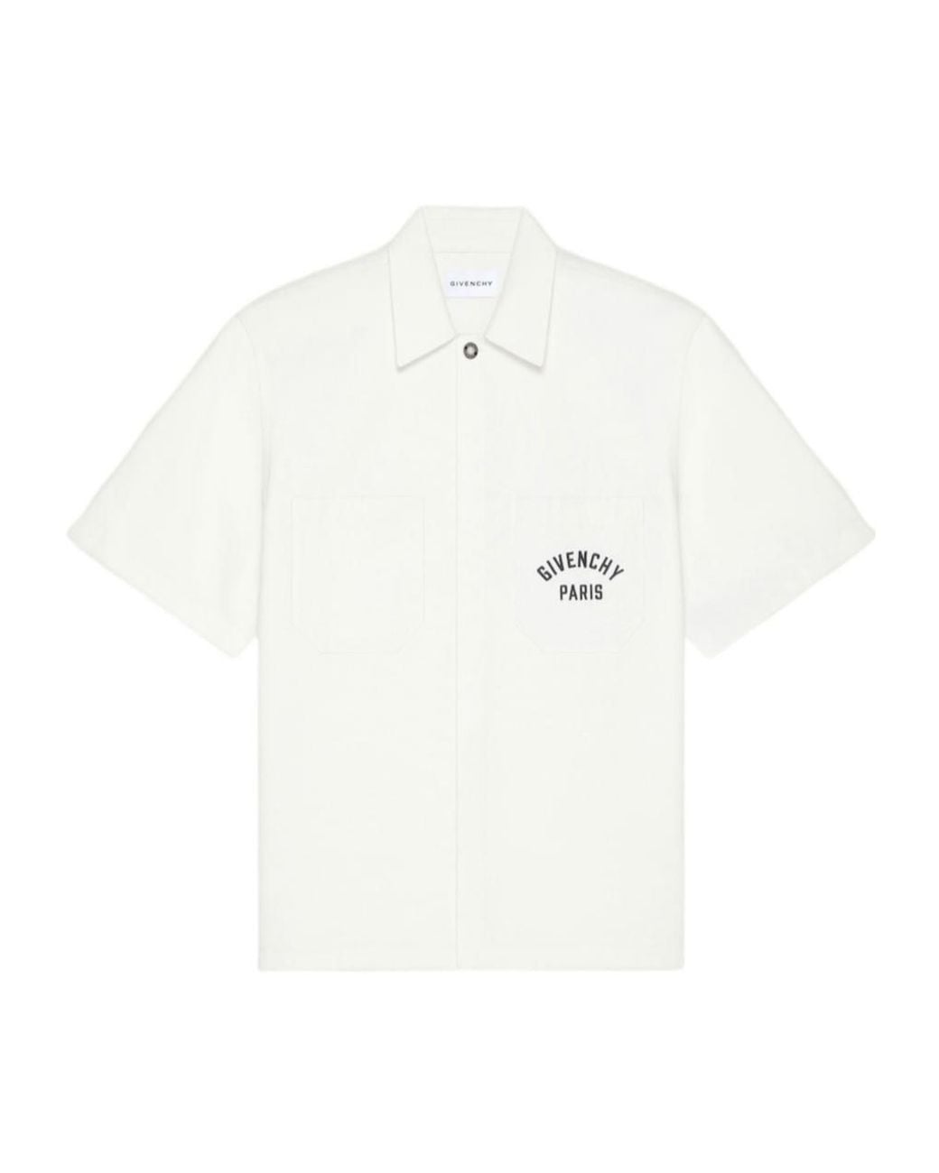 Givenchy White Paris Signature Embroidered Short-Sleeved Shirt for men
