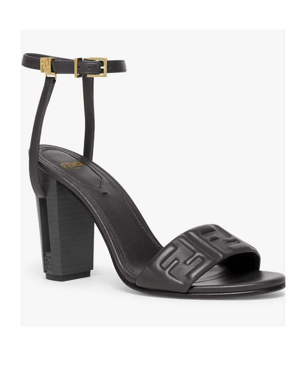 Fendi Multicolor Dolphin Logo Embossed Ankle Strap Sandals