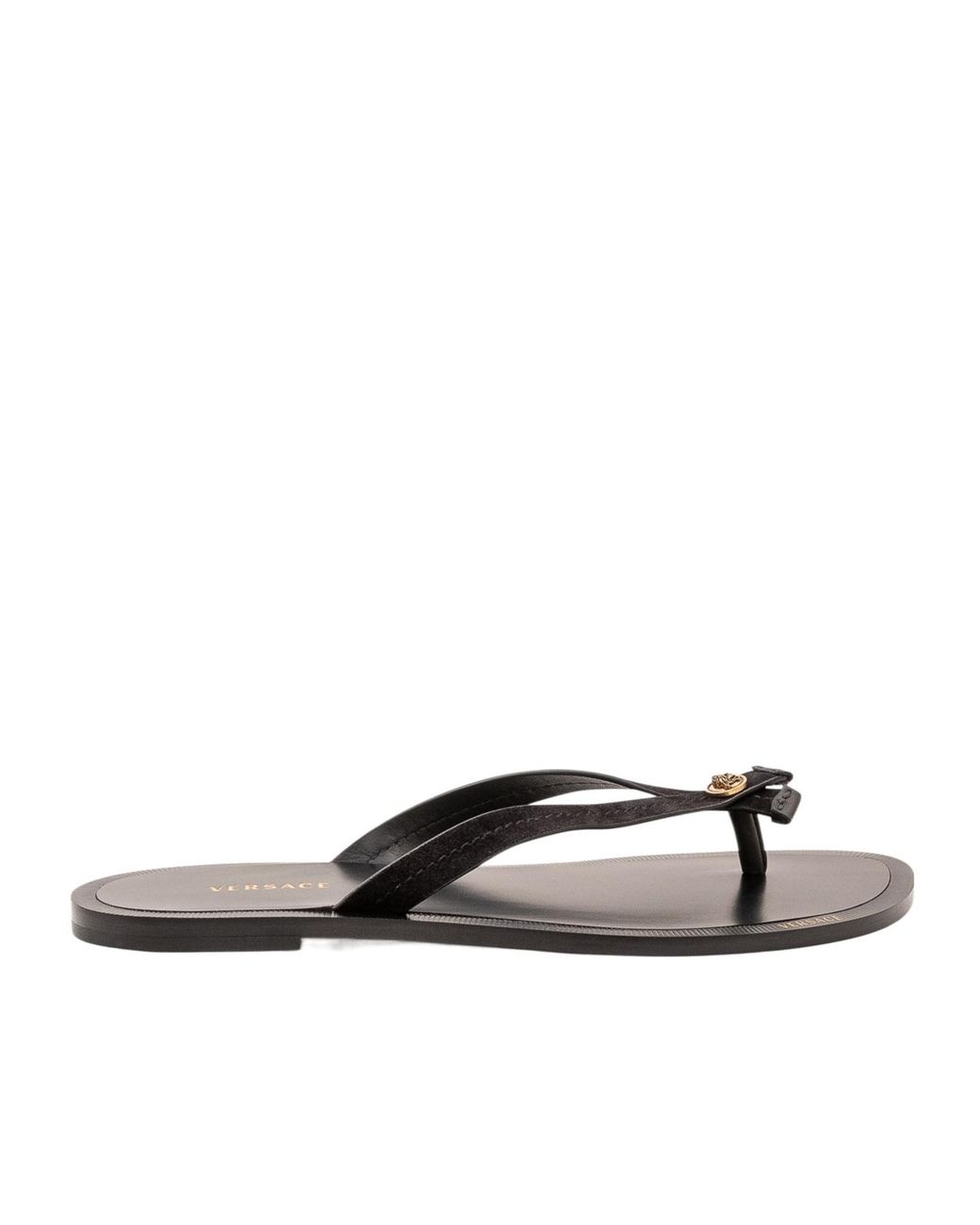 Versace White Logo-Detailed Flip Flops
